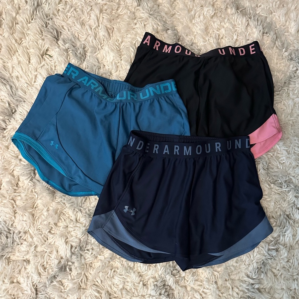 Under Armour blue, black, pink shorts